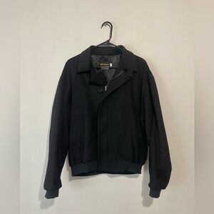 Majer Jacket Mens M Black 100% Cashmere Urban Bomber Zip Front Made USA EUC Vtg